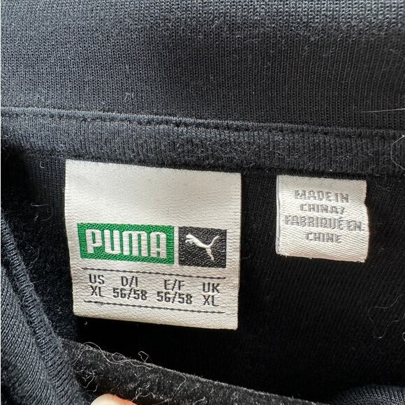 Puma Mens Black & Vinyl 3/4 Zip Pullover Thin Hooded Sweatshirt XL - Picture 10 of 15